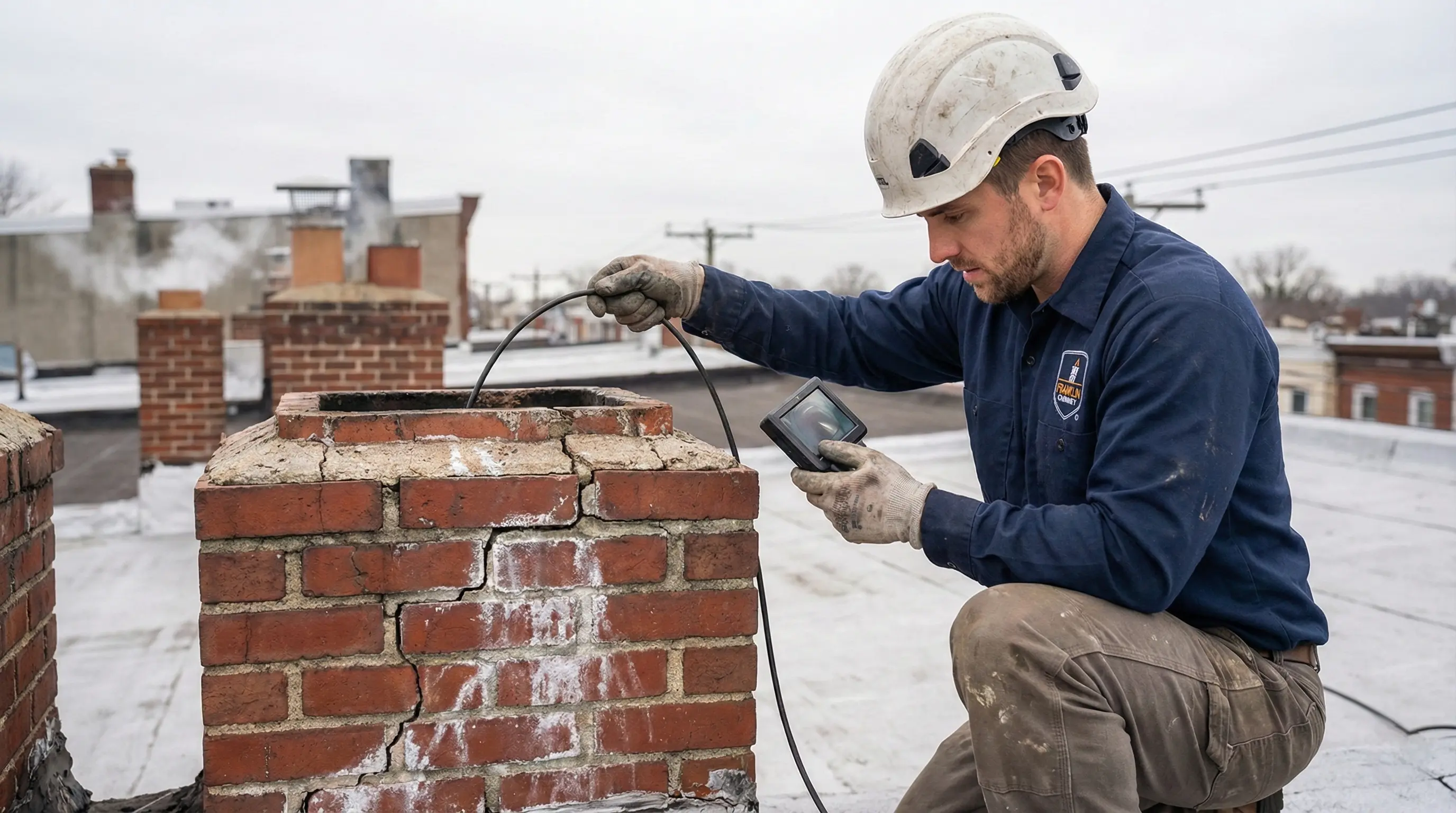 Chimney inspection in progress